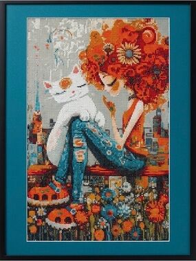 Handmade "City Serenity" Framed Diamond Art – 19" x 25"